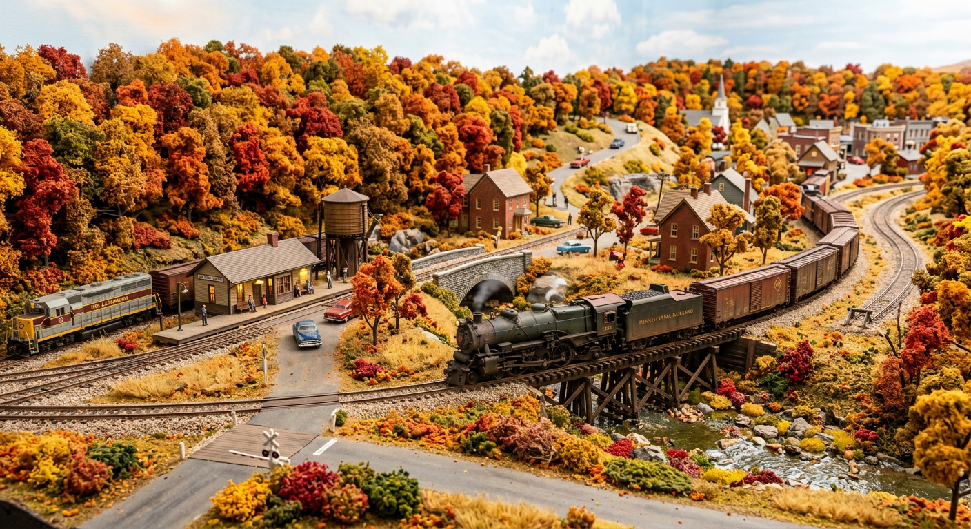 Model Railroad in autumn Model Railroad in autumn