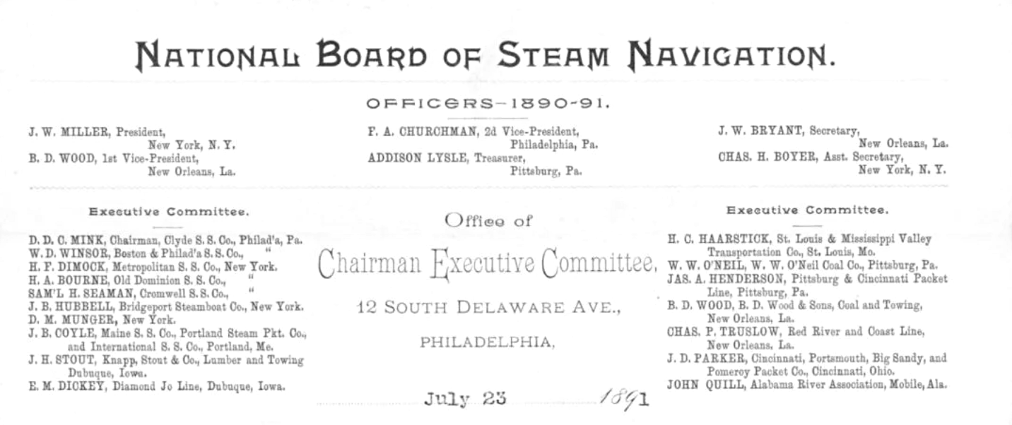 Board of Steam Officers - 1890-1