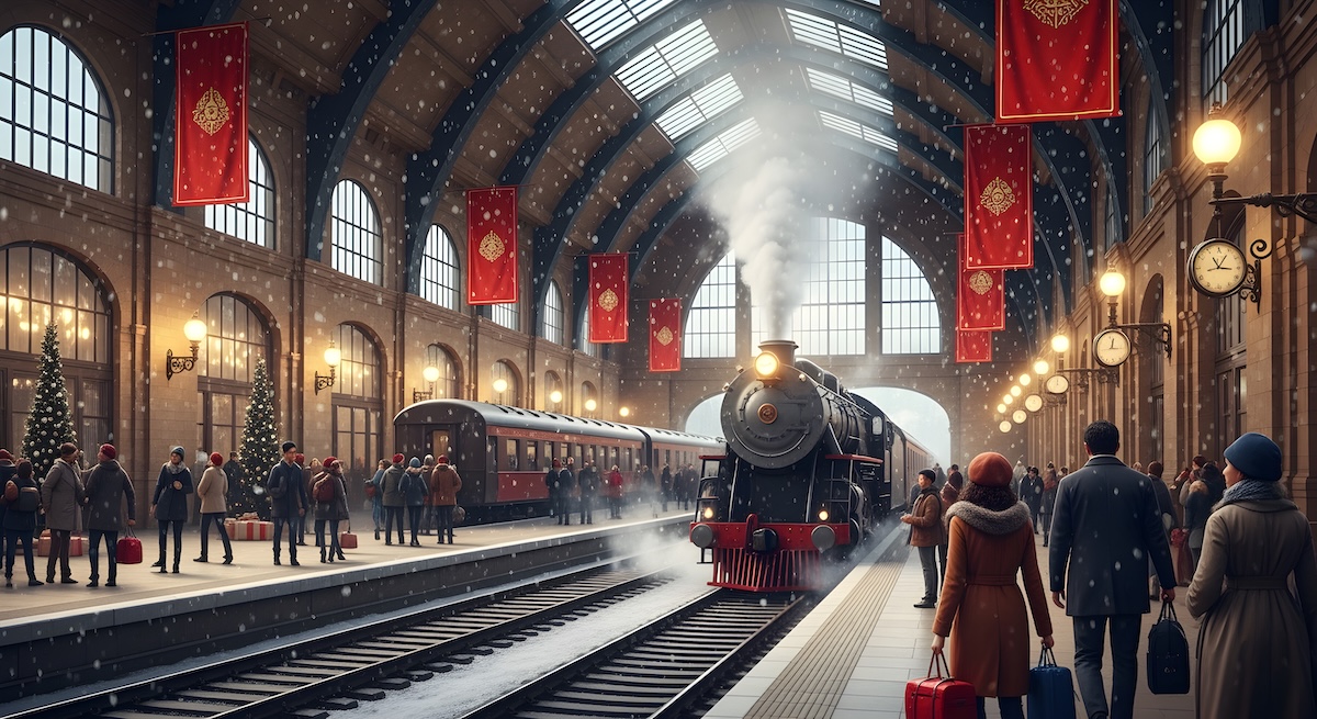 Christmas-train-station